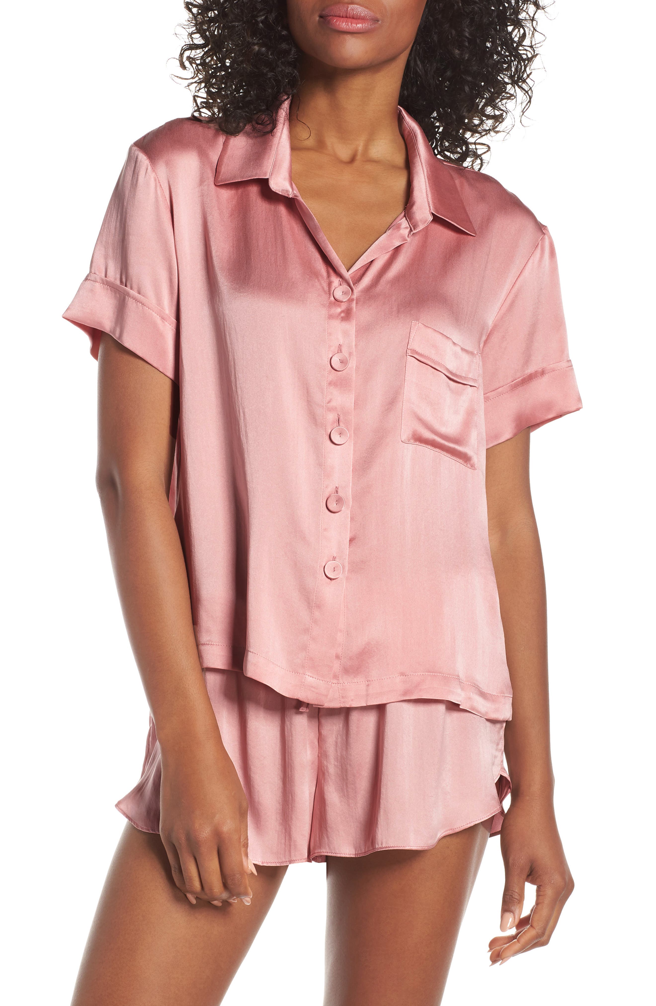 Papinelle Silk Short Pajamas, Pink