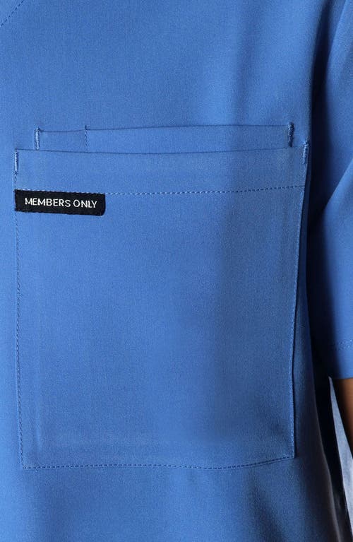 Shop Members Only Brighton 3-pocket Scrub Top In Ceil Blue