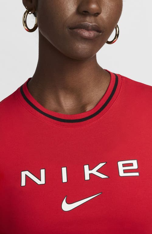 Shop Nike Sportswear Chill Slim Long Sleeve Crop T-shirt In University Red