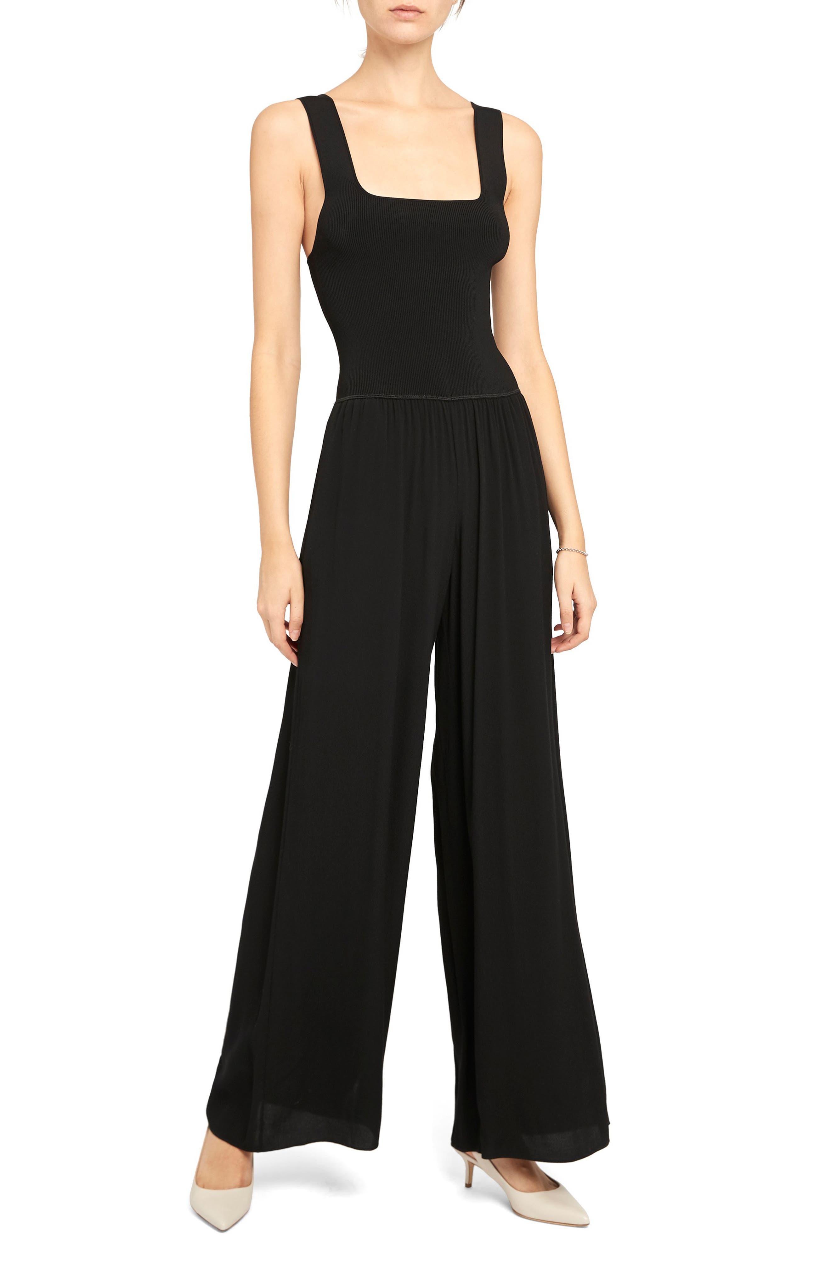 square neck jumpsuit black