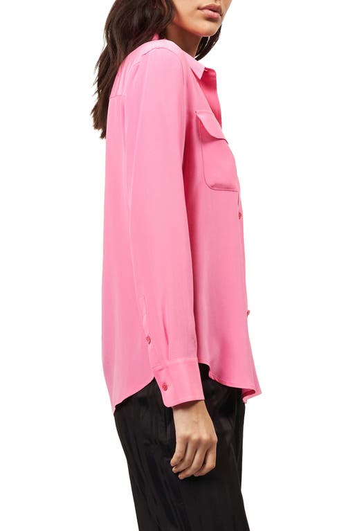 Shop Equipment Signature Slim Fit Silk Button-up Shirt In Azalea Pnk