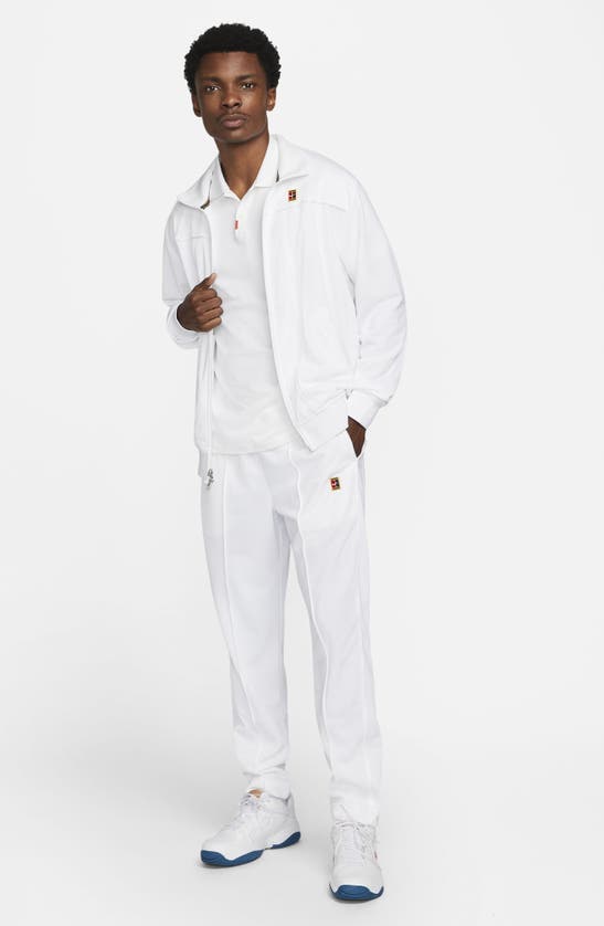 Nike Court Heritage Logo-appliquéd Tech-jersey Tennis Jacket In White ...