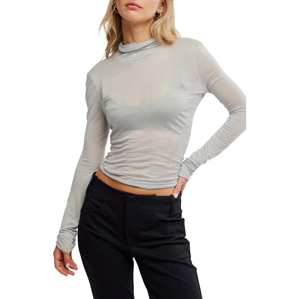 Free People On Air Sheer Sweater In Moonrock