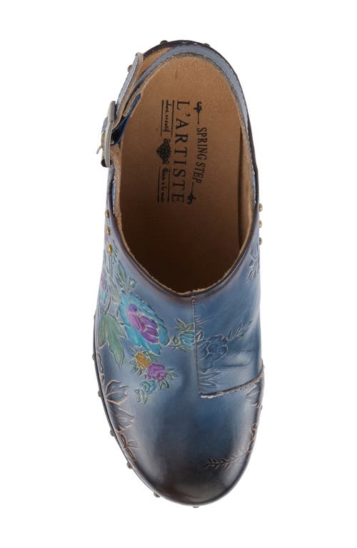 L'artiste By Spring Step Loveya Slingback Platform Wedge Clog In Blue