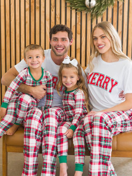 Rufflebutts Modal Blend Toddler Girls Ruffle Long Sleeve Pajama Set In Dashing Dreams Plaid