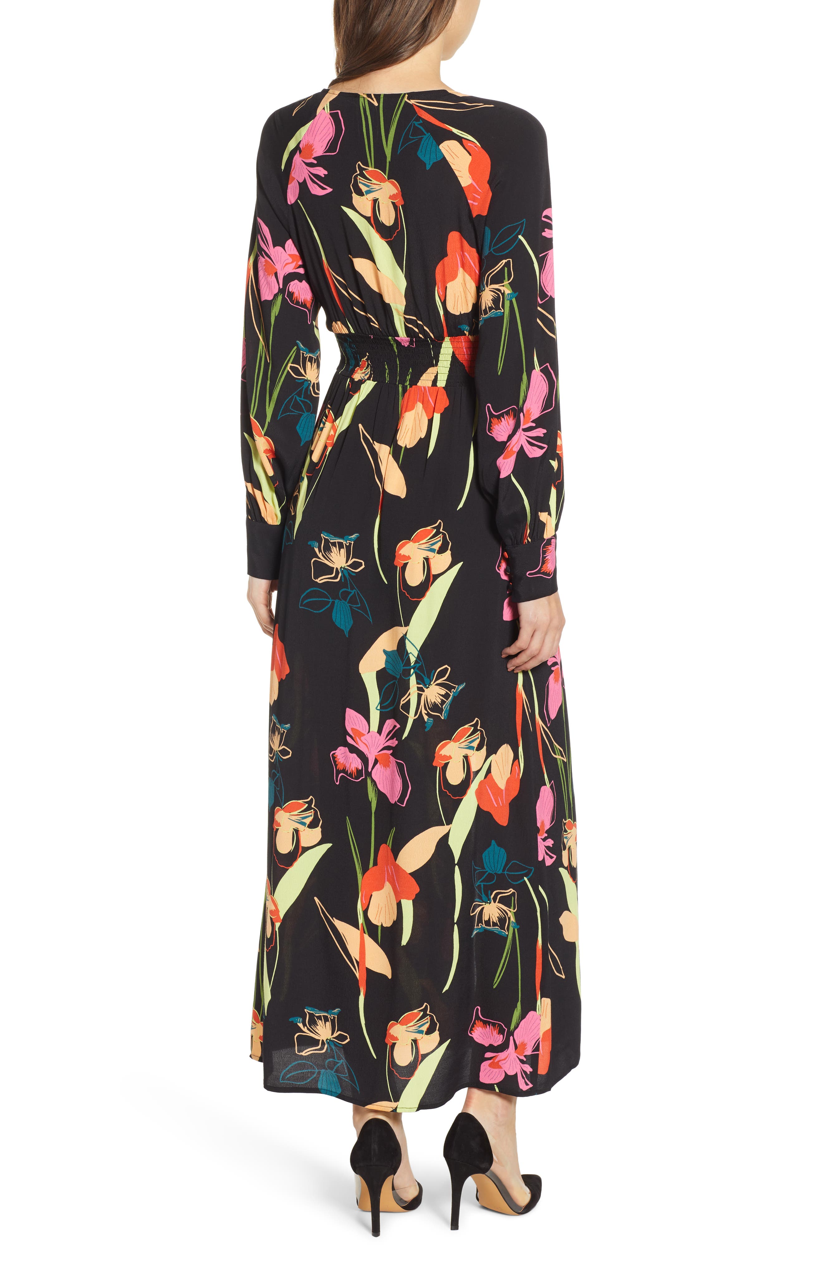 leith botanical print maxi dress