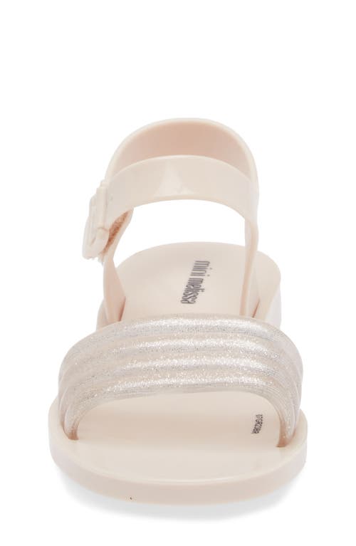 Shop Mini Melissa Kids' Mar Wave Sandal In Beige/glitter Beige