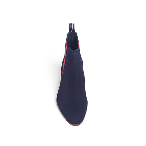 Carlos Santana Mantra Chelsea Boot In Deep Blue Suede