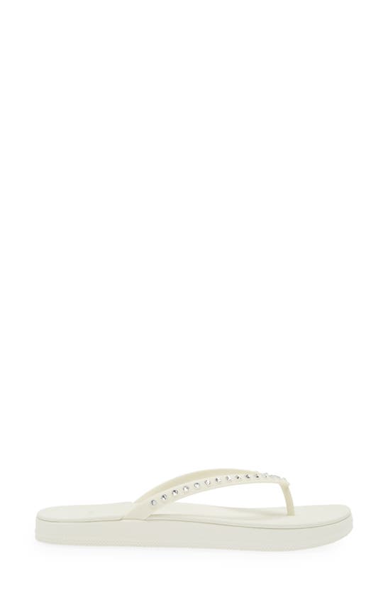 Sanuk Funshine Rhinestone Flip Flop In White