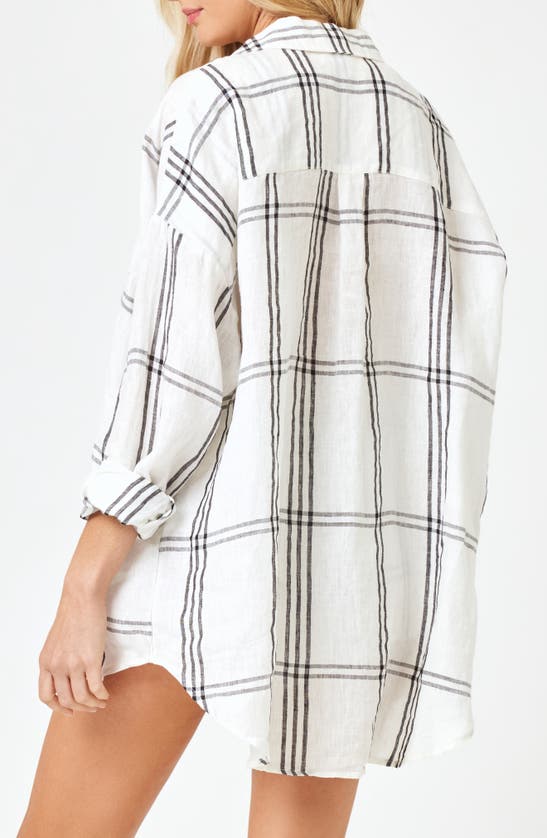 Shop L*space Lspace Rio Linen Cover-up Tunic In Late Mornings Plaid