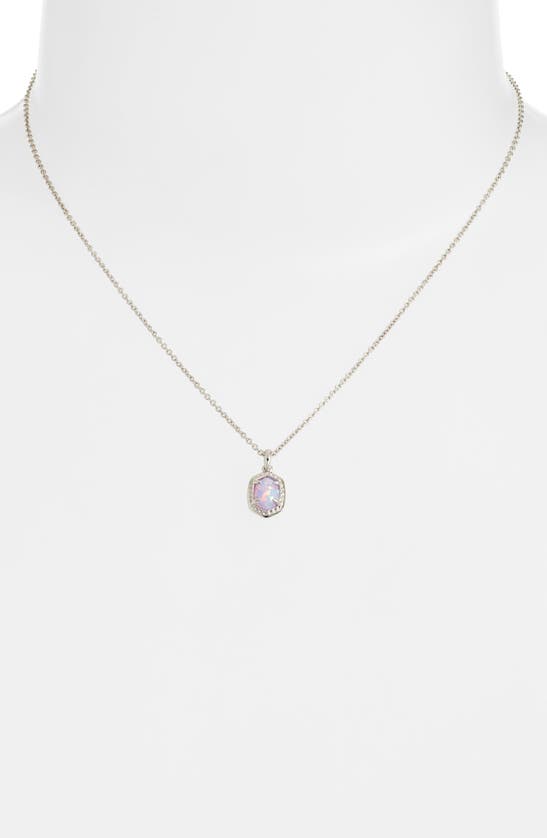 Shop Kendra Scott Daphne Pendant Necklace In Silver Lilac Kyocera Opal
