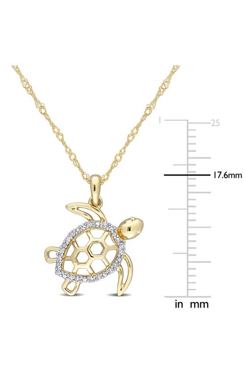 Delmar Diamond Sea Turtle Pendant Necklace In White
