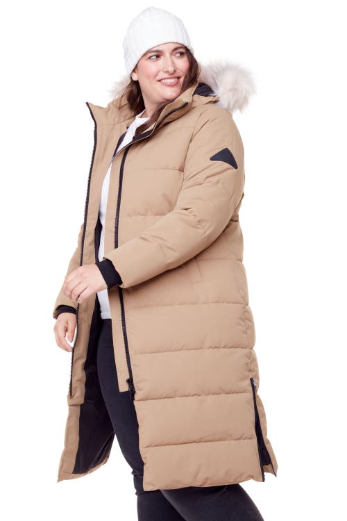 Alpine North Kluane Women's Vegan Down (recycled) Ultra Long Length Parka In Camel