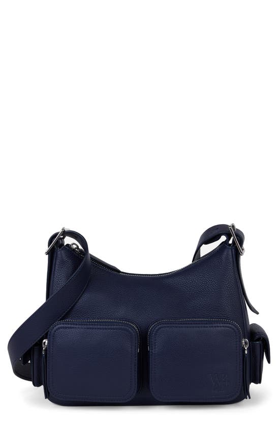 Shop We-ar4 The Cargo Leather Crossbody Bag In Navy