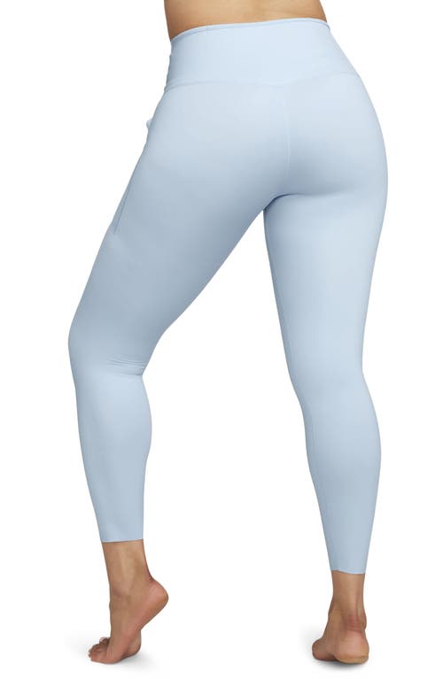 Shop Nike Dri-fit Go High Waist 7/8 Leggings In Light Armory Blue/black