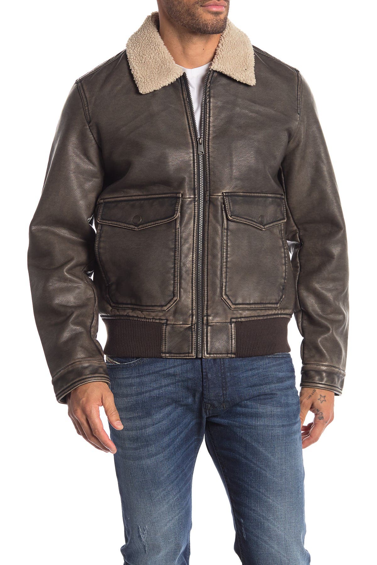 lucky brand faux leather jacket