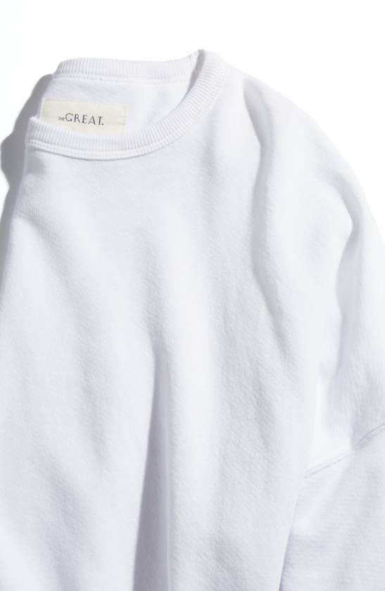 The Great The Teammate Cotton Sweatshirt In True White