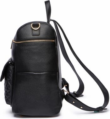 Monaco Travel Duffel Bag by Luli Bebe - Womens Designer Vegan Leather  Weekender Bag, Top Carry on Luggage (Ebony Black)