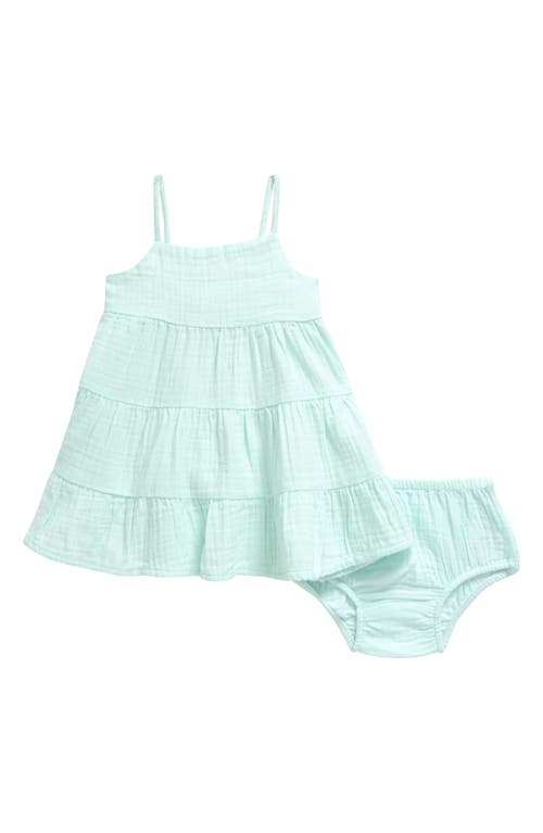 Shop Nordstrom Tiered Seersucker Dress & Bloomers Set In Blue Glacier