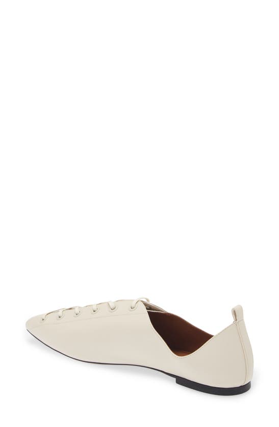 Shop Stella Mccartney Terra Lace-up Ballerina Flat In Greggio