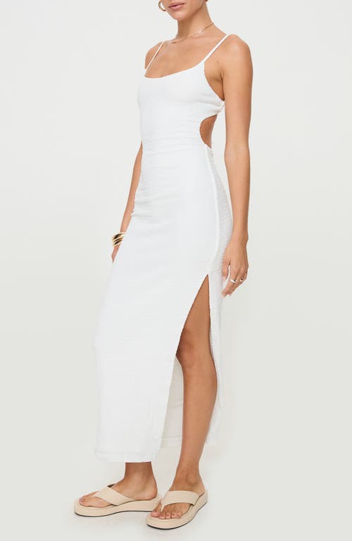 Princess Polly Elestria Textured Open Back Maxi Dress In White