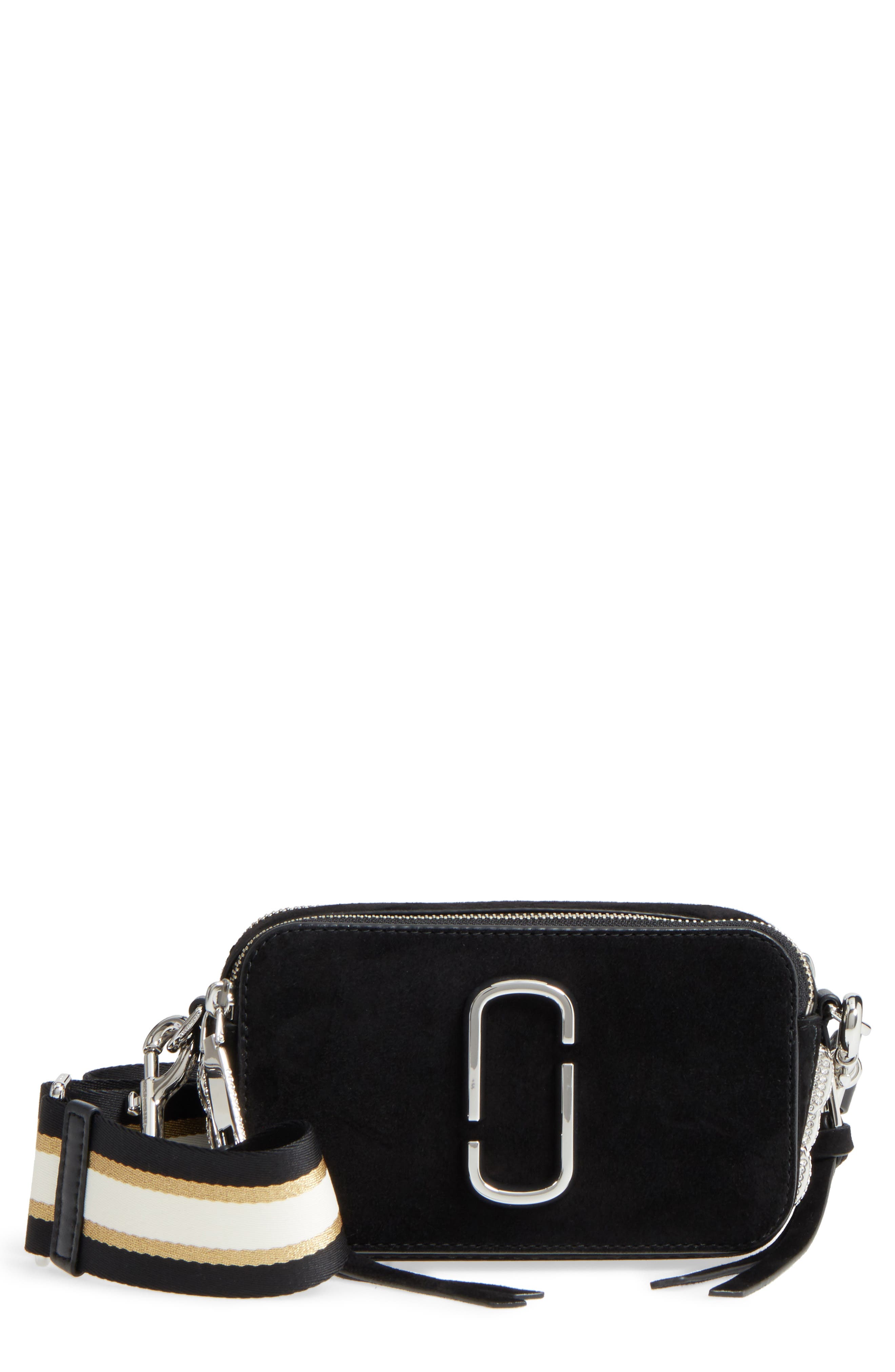 MARC JACOBS Snapshot Leather Pavé Chain Trim Crossbody Bag Nordstrom
