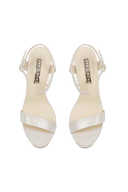 Freya Rose Zara White Slingback Peep Toe Pearl Heel In White