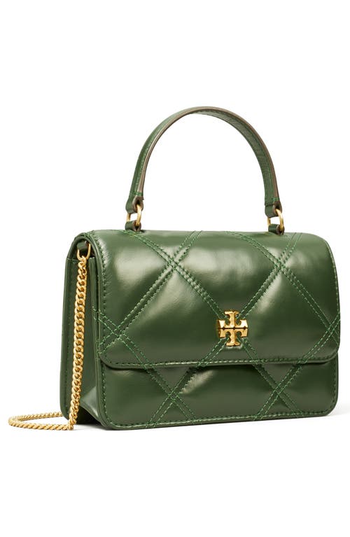 Shop Tory Burch Kira Diamond Quilted Leather Crossbody Bag In Fir Tree