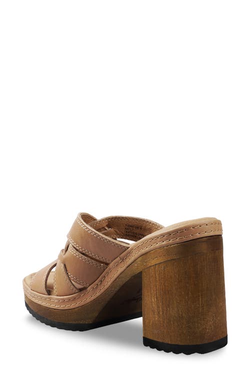 Candies Candie's Fiore Platform Slide Sandal In Natural Leather