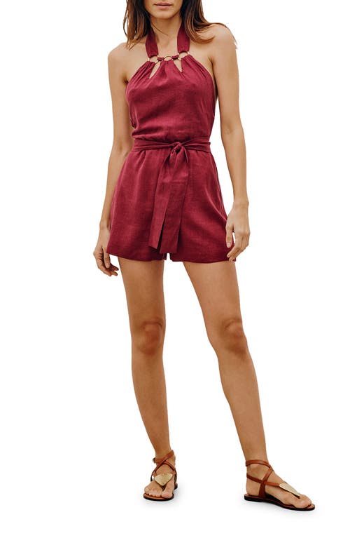 ViX Swimwear Goldie Cutout Halter Cover-Up Romper in Purple