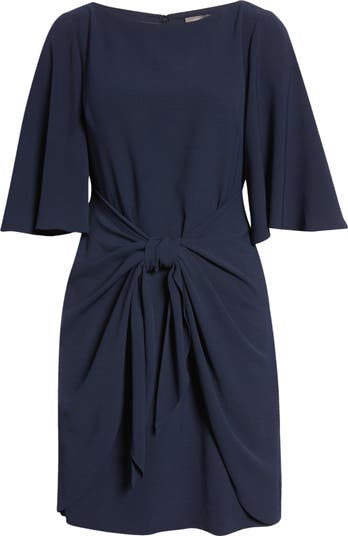 Vince camuto tie waist crepe dress sale