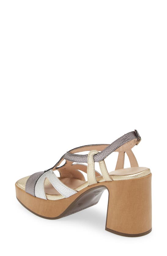 Wonders Block Heel Sandal In Max Plomo Plata