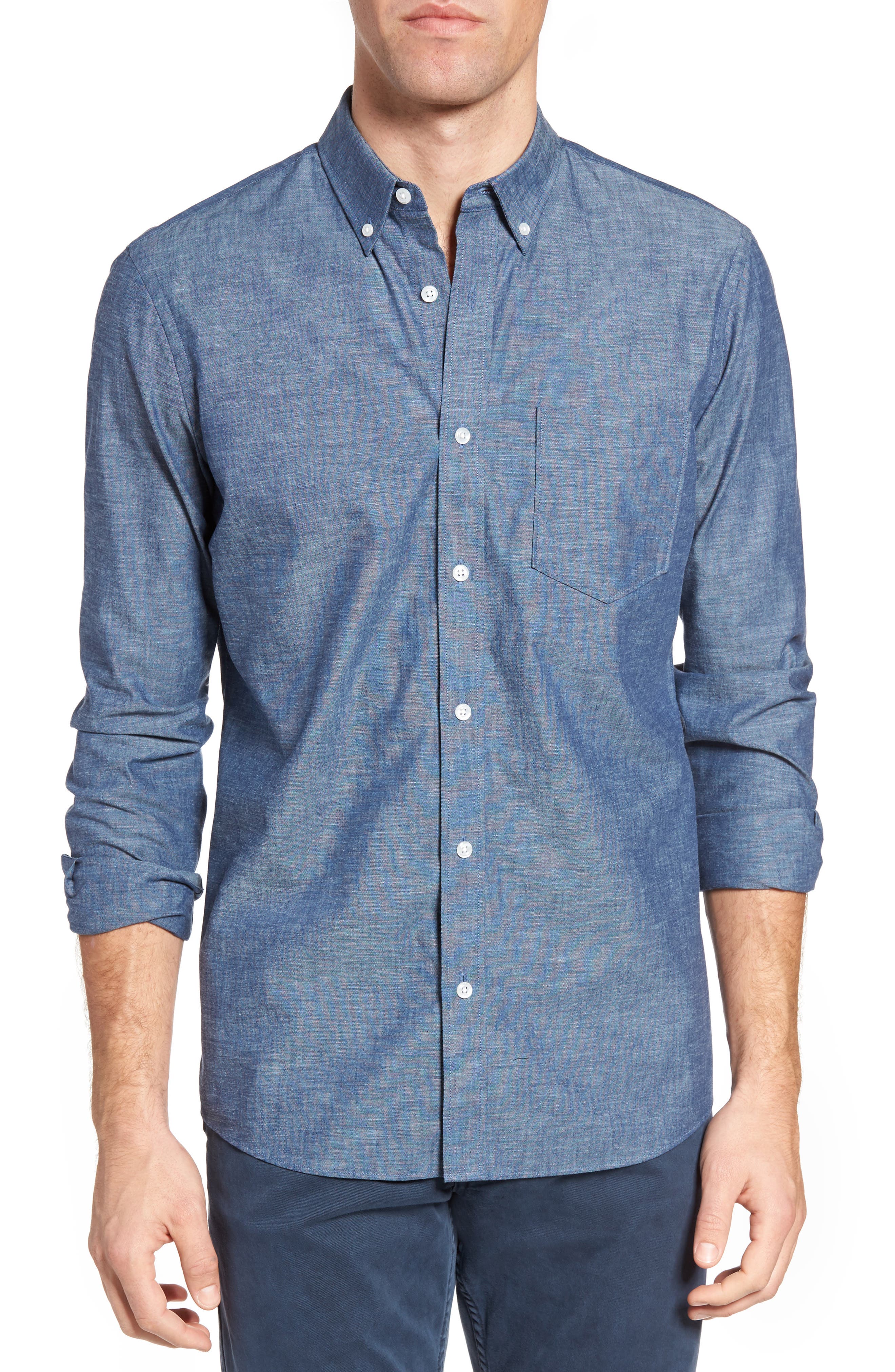 Nordstrom Men's Shop Slim Fit Chambray Sport Shirt Nordstrom
