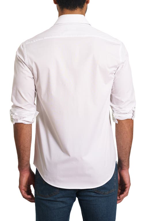 Jared Lang Trim Fit Solid Pima Cotton Button-up Shirt In White