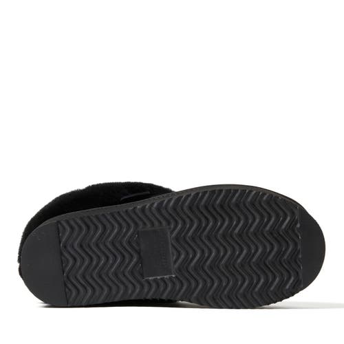 Dearfoams Fireside By Women's Bendigo Genuine Shearling Quilted Platform Clog In Black