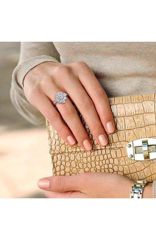 Delmar Lab-created Moissanite Flower Ring In Silver