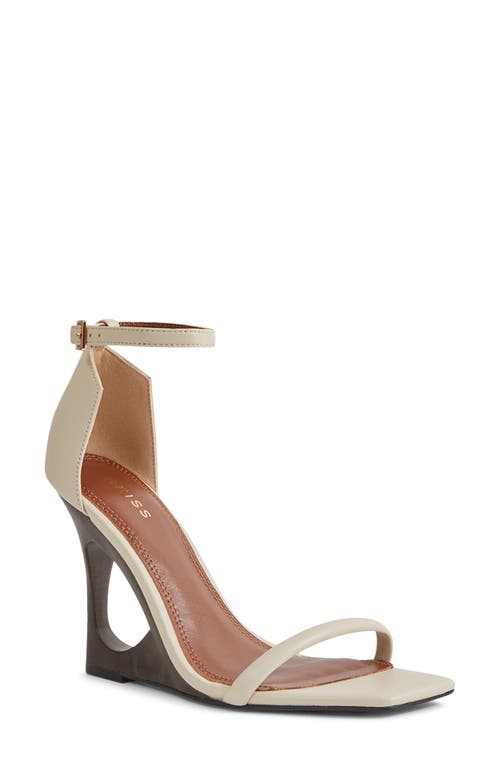 Cora Ankle Strap Wedge Sandal in Off White