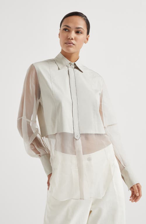 Shop Brunello Cucinelli Poplin Shirt In Oat