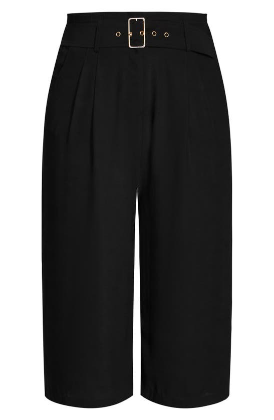 Shop City Chic Easy Crop Belted Pants In Black