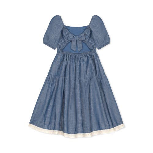 Shop Hope & Henry Baby Girls' Organic Crochet Trim Chambray Dress, Infant