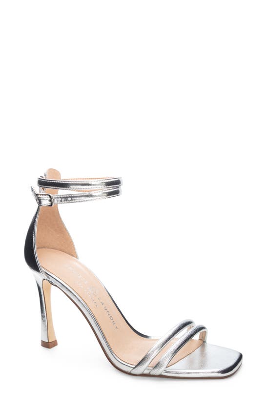 Shop Chinese Laundry Jasmine Ankle Strap Stiletto Sandal In Silver
