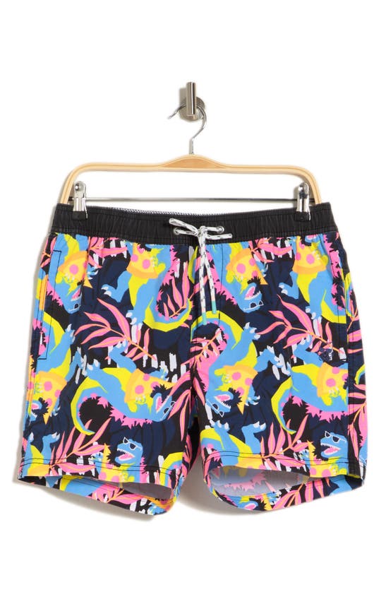 Party Pants Dino Muchies Swim Trunks In Black