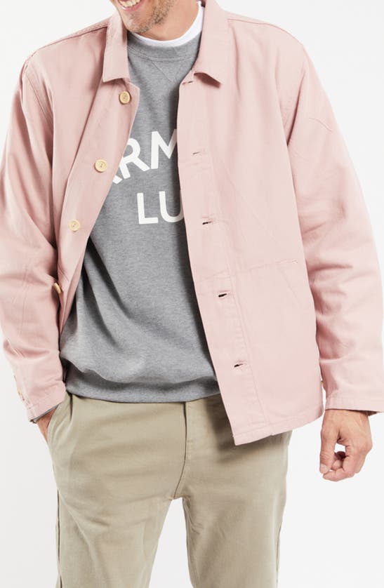 Shop Armor-lux Heritage Cotton Shirt Jacket In Antic Pink