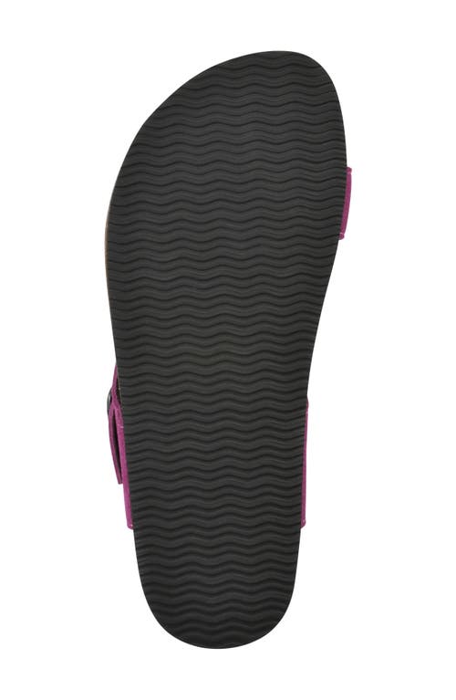 White Mountain Footwear Carly Leather Footbed Sandal In Purple Rain/suede