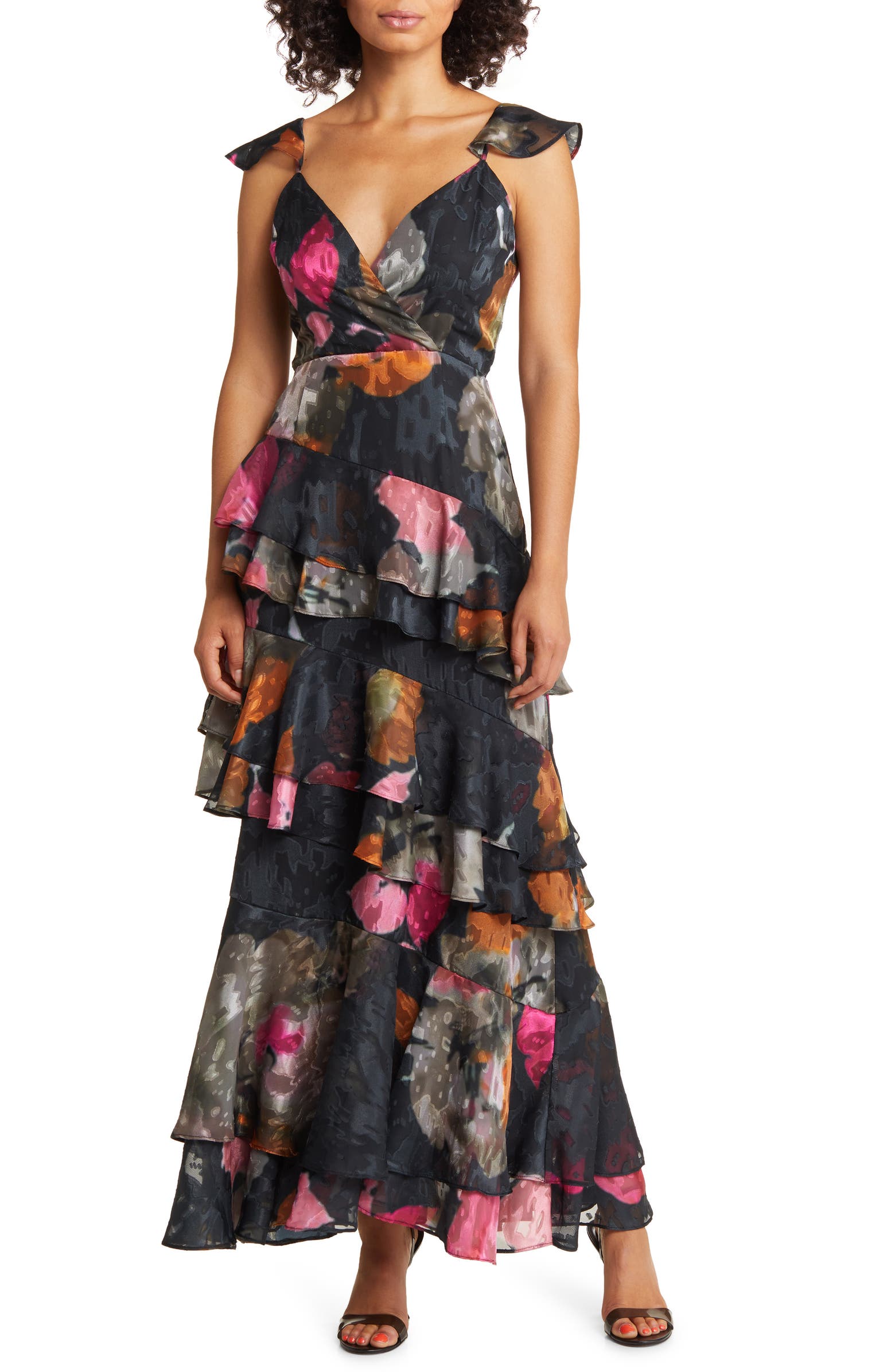 Hutch Miah Floral Tiered Ruffle Gown | Nordstrom