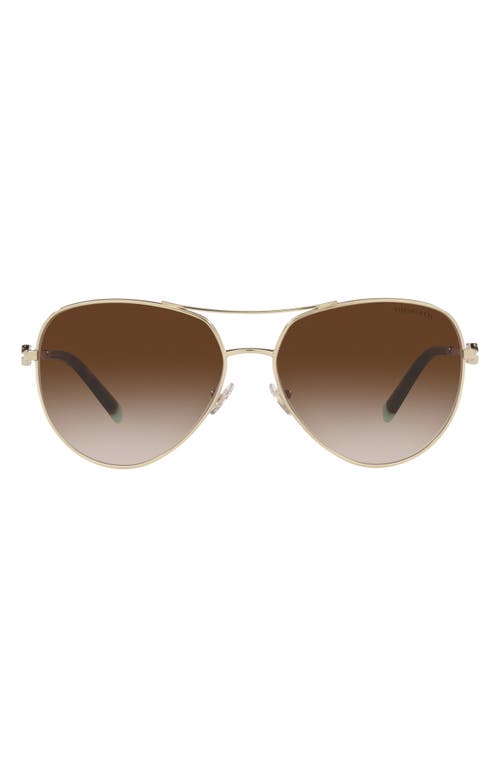 Tiffany & Co. 59mm Aviator Sunglasses in Pale Gold at Nordstrom