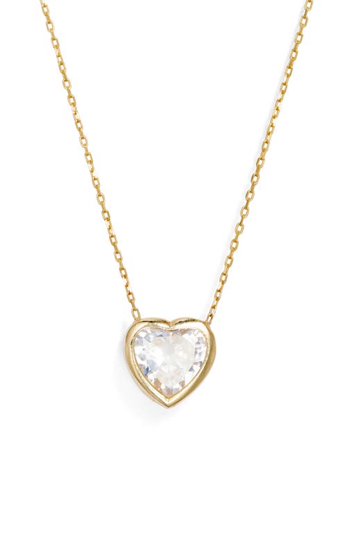 SHYMI Heart Bezel Pendant Necklace in Gold/White at Nordstrom