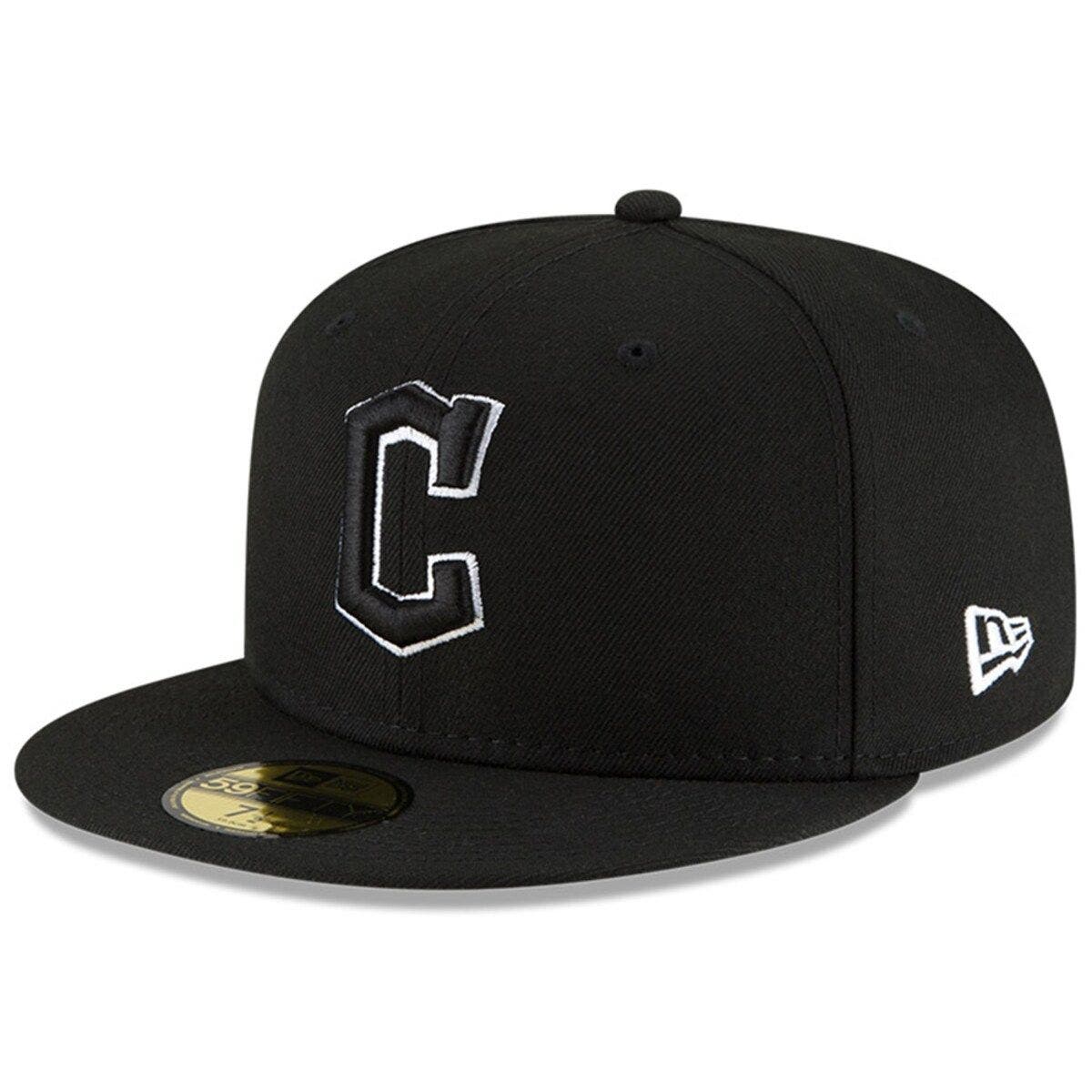 New Era Men's New Era Black/White Cleveland Guardians 59FIFTY Fitted ...