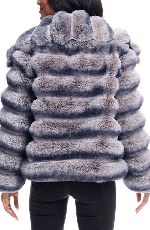 Shop Donna Salyers Fabulous-furs Donna Salyers Fabulous Furs Carmella Shawl Collar Faux Fur Coat In Grey