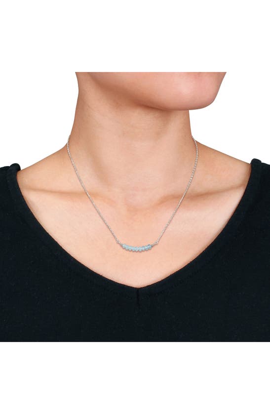 Shop Delmar Beaded Chain Necklace In Aquamarine